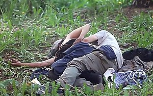 Hobo couple caught fucking