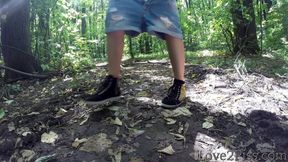 Pissing in the Woods and Wiping Pussy with a Leaf - Compilation