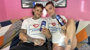 Tattooed amateur couple loves it hard