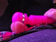 goth femboy cums hard and self post orgasm torture
