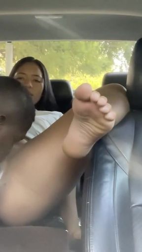 The Uber boy eats my pussy while we go home -amateur couple- nysdel   Clip 2