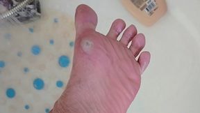 Freshly Washed Feet in the Shower – Soapy Soles & Clean Bare Foot Closeups