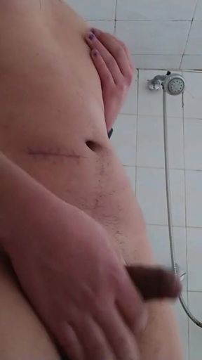 Captivating moment from "Playign with my ass in the shower"