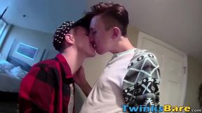 Hardcore bareback from behind with two handsome young men