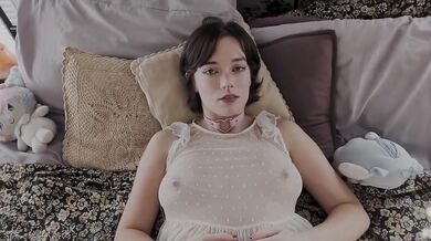 POV Doll Training Rough Deepthroat And Feet Fuck With Pink Dildo Butt Plug Collar Leash