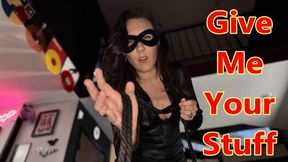 Give Me Your Stuff - Sinn Sage BDSM Instruction, Hand Over Mouth Domination, POV Bondage and POV Tapegag MOV