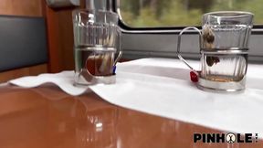 Russian Redhead Gets Her Butthole Stretched by Train
