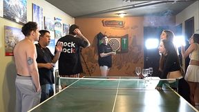Latina pornstars and amateur babe have wild strip-pong stream