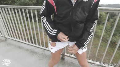 TEST OF COURAGE! Truck driver fucks me anal on the highway bridge !!