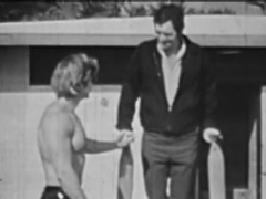 Horny hunky lovers adore sucking some pole in black and white clip