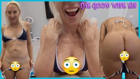 Amateur MILF wife helps him out with big tits in bikini