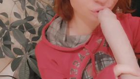 Sissy Femboy Teasing You Sucking Dildo and Spitting It