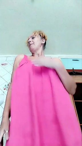 Hot Housewife in Pink Dress