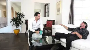 Jana Hicks makes her cucked husband watch her get a big cock facial cumshot