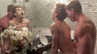Kyle Connors jacks and fucks Jesse Bolton bareback for a hot cumshot