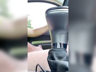 Masturbating in drive-thru (no climax)