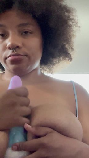 Thrilling moment from &quot;Solo public Ebony Unicorn BoobJob&quot;