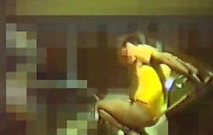 Oldie 24 selfbondage in yellow swimsuit