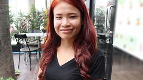 ”Redhead Asian babe Miao is taking big one doggystyle”