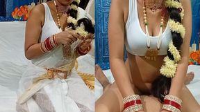 Tamil bhabhi&#039;s pussy fucked in white saree