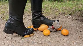 Fruits and Plushie Crush in Flat Leather Boots
