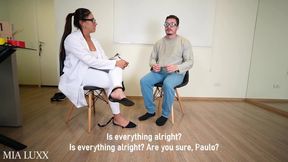 Mean Asylum Nurse Teaches Liar Patient a Hard Lesson with Her Sexy Feet Then Milk Him with Her Sweaty Feet