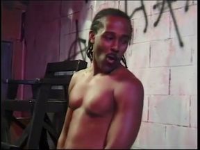 Black guy gives dick to ebony wearing heels