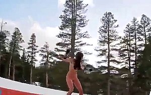 Sexy playboy bunniesgo naked plane riding and snowboarding
