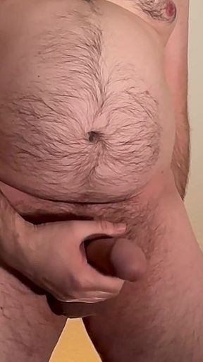 Daddy Bear Playing with Big Dick, Spits on It