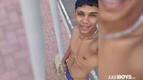 Super cute latino boy with abs and big dick