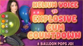 Helium Voice Tease to Explosive Cum Countdown - 8 Balloon Pops JOI