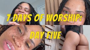 7 Days Of Worship: Day 5- Ebony Femdom Goddess Rosie Reed Slave Training Worship Conditioning- 1080p HD