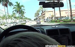 Stranded Teens - Dani Desire sucks cock in traffic