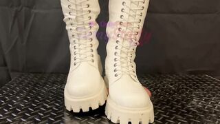 Dangerous Penis Trample, White and African Combat Boots with TamyStarly - Bootjob, Ballbusting, CBT, Trampling, Penis Crush