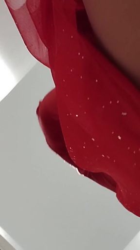 Horny mom undresses and masturbates with moans. Naughty sexy milf tries on naked clothes.   Clip 2