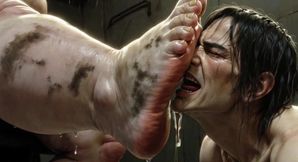 Giantess Massive SSBBW Foot Worship - Male Slave Licking Her Big Feet