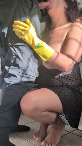 Hotwife gets another cream pie in the kitchen   Clip 1