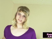 Transitioning amateur tgirl solo masturbating