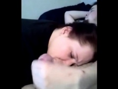 Cuck hubby cleaning wife's face