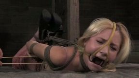 Nasty blonde Odette Delacroix is tied before pussy torturing