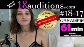 #18-17 REAL Creampie 19yo Teen Amateur Brunette Casting Audition for 18auditions on Jay Bank Presents