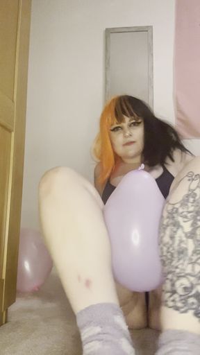 Goth Girl Blows up Ballons