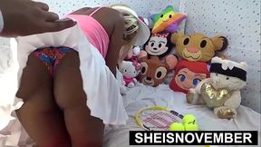 Realty Card Game Ends In Sideways Sex, Paying Her Debt With Wet Pussy Fuck After Her Asshole Is Fingered And Played With, Hot Blonde Ebony Slut Sheisnovember Exposing Her Huge Bubble Butt And Pink Vagina Lips Closeup By Msnovember