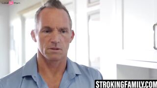 Step-Daddy Fucks Eager Teen Daughters Ass & Pussy in Hot Creampie