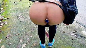 Big ass blonde with a buttplug gets seduced and fucked by a stanger on the streets