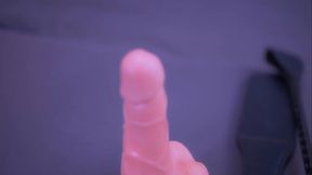 Prurient wife pegging her man'_s and gets cumshot.