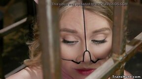 Passionate encounter: blonde bombshell gets pleasured by country transgender lover