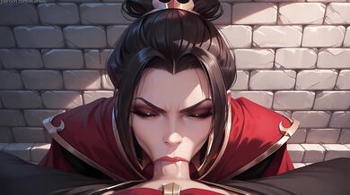 Azula takes a deep throat and creamy anal load