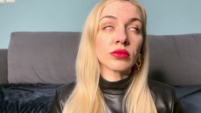 Blonde with rolled white eyes