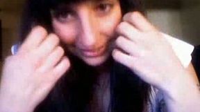Curvy brunette from Russia shows me her big round ass on webcam